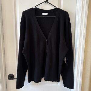 Nine West Plus Size 3X Black Ribbed Knit Cardigan NWT